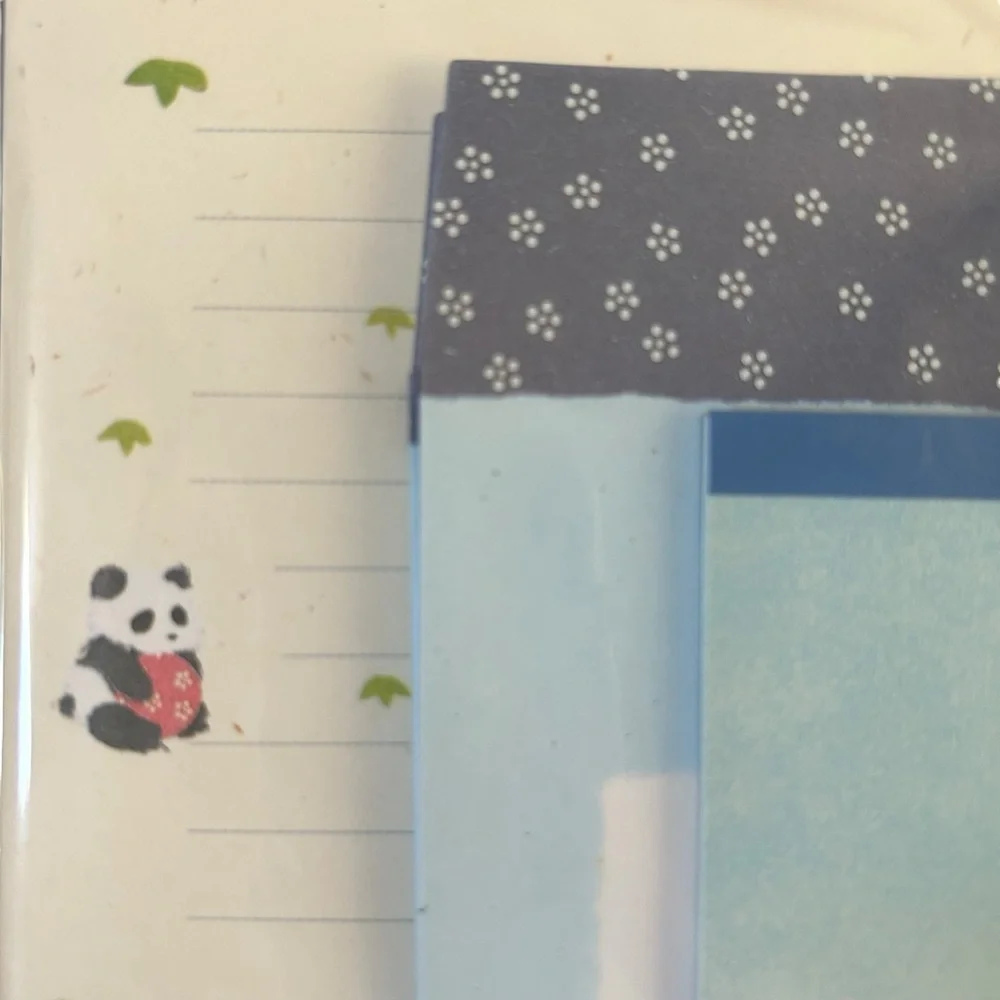 Vintage Y2K San-X Panda Bear Letter Set Cute Japanese Stationary Kawaii 1999 NWT